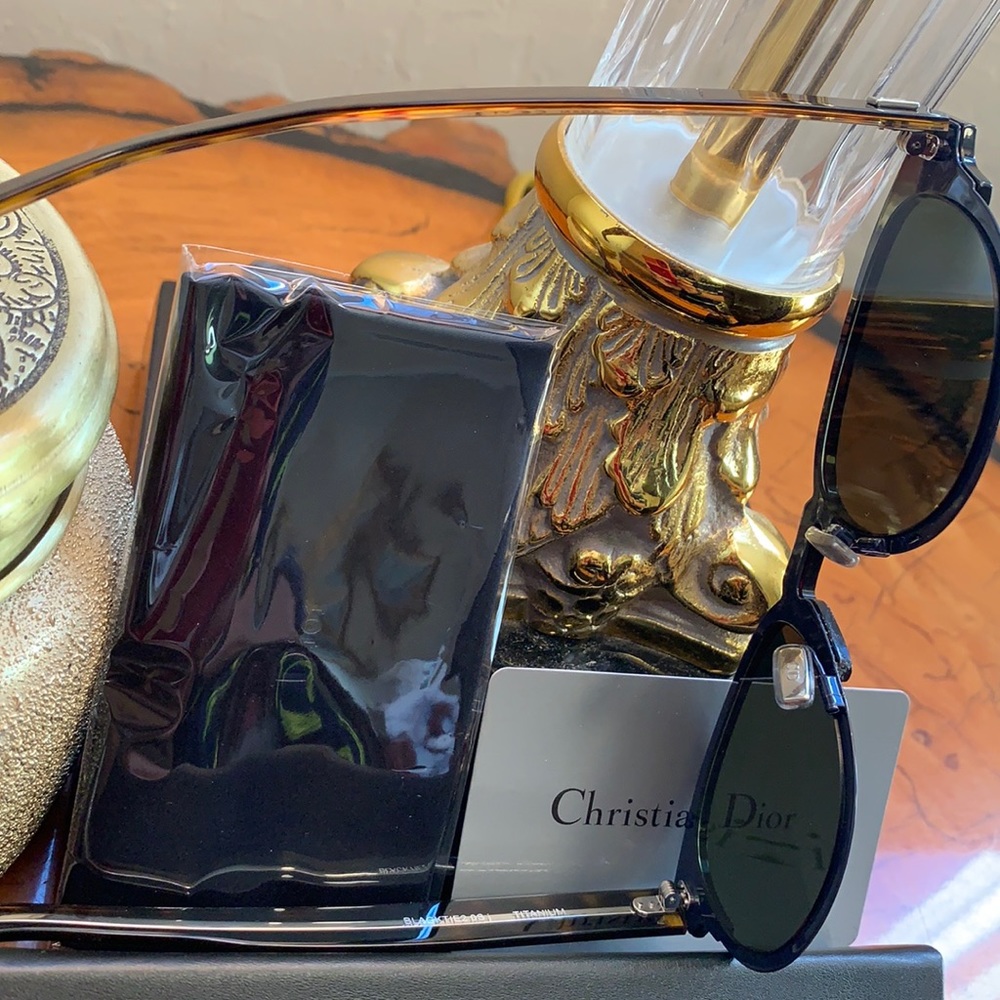 Dior Rare Men’s Black Tie Classic Round Sunglasses - Picture 8 of 8